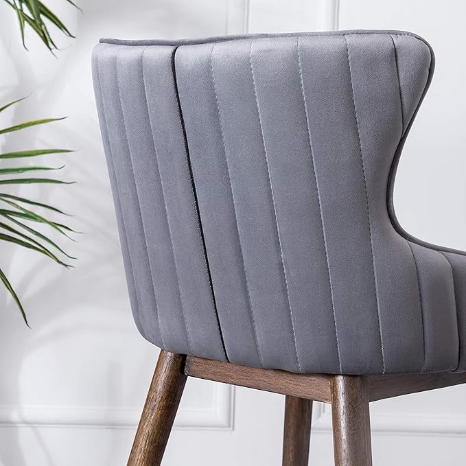 Roundhill Furniture Leland Fabric Upholstered Wingback Bar Stools - Image 8