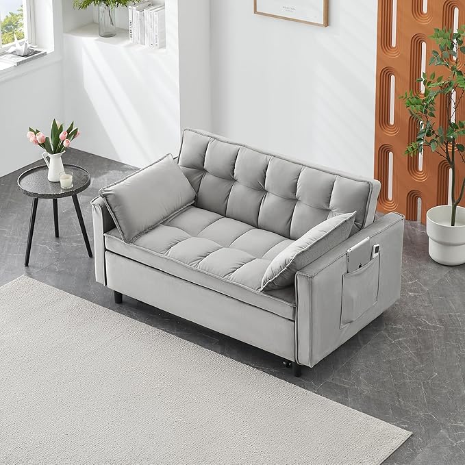 Ball & Cast Velvet Futon Sofa Couch - Image 4