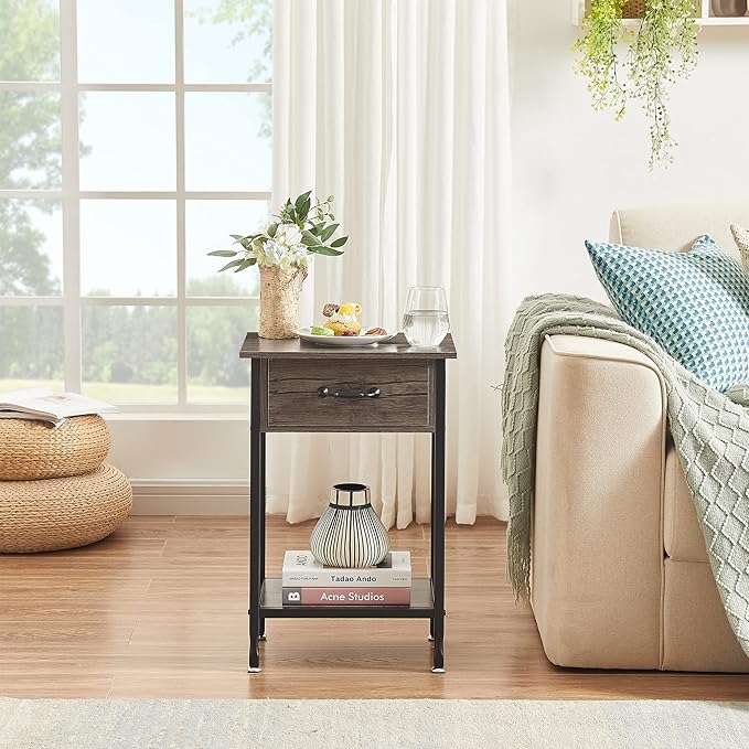 VECELO Nightstands Set of 2, Industrial Side Table/End Tables - Image 2