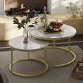 Nesting Tables Set of 2, 31.5" Round Coffee Table, Small Nesting Coffee Table by Otterease