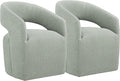 Upholstered Dining Chairs with Casters No Assembly Modern Barrel Armchair with by Kislot