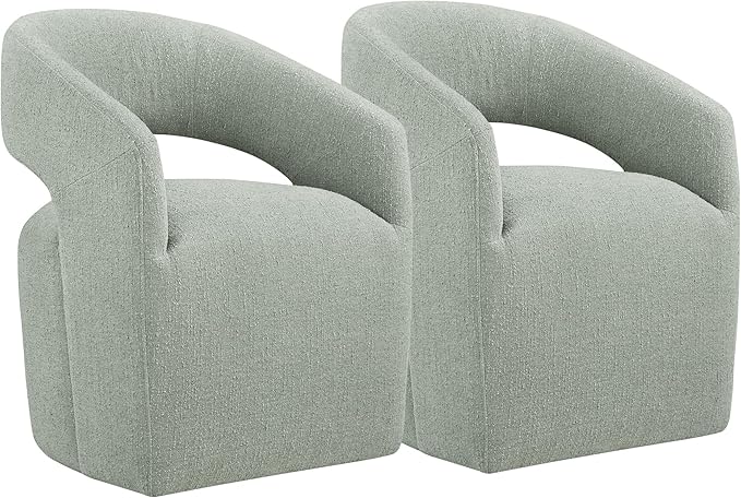 Upholstered Dining Chairs with Casters No Assembly Modern Barrel Armchair with by Kislot