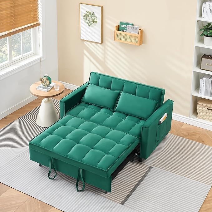 Ball & Cast 55" Convertible Sofa Bed, 3 in 1 Sleeper Sofa W/Pull-Out Bed - Image 6