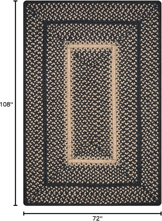 Manchester Black Braided Area Rug, 6x9' Rectangle - Image 2