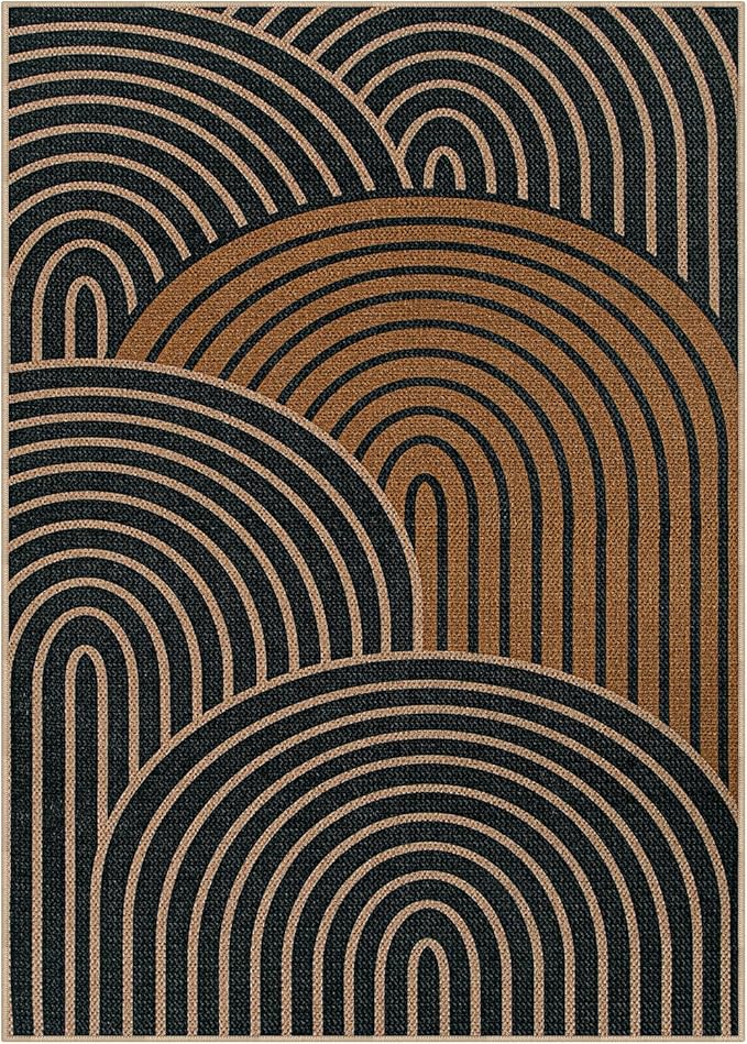 Lahome Modern Rainbow Easy Jute Carpet, Washable Rugs 5x7 - Image 8