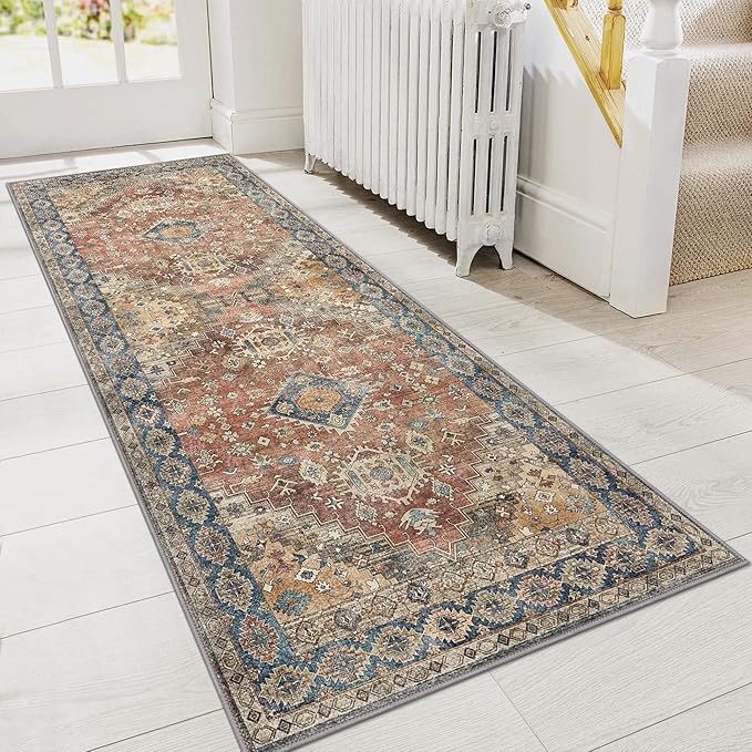 GENIMO Runner Rug 2x5 Non Slip Machine Washable Vintage Hallway Runner Rug by GENIMO