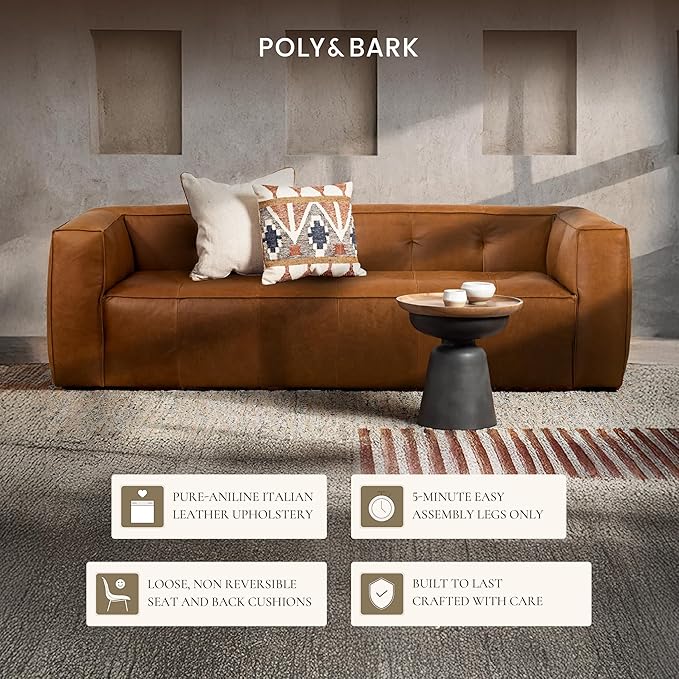 POLY & BARK Capa Sofa in Full-Grain Pure-Aniline Italian Tanned Leather in - Image 5