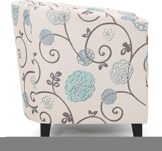 Ball & Cast Upholstered Arm Chair, Classic American Style Flower Design Fabric - Image 9