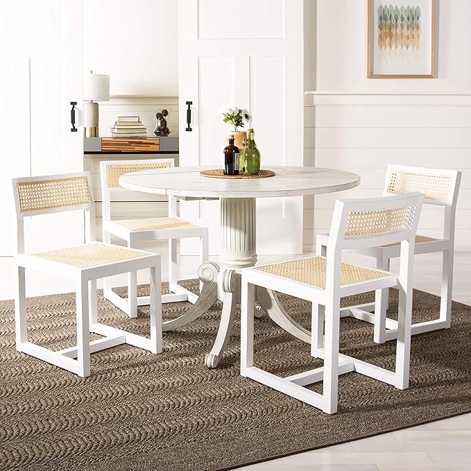 Safavieh Home Forest Traditional Antique White Drop Leaf Dining Table - Image 8