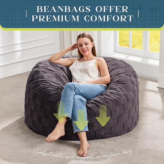 Hobestluk Bean Bag Chairs Beanbag Chair - Image 6