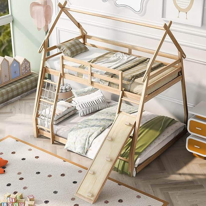 Twin Over Queen House Bunk Bed - Image 4