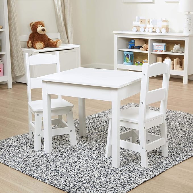 Melissa & Doug Wooden Kids Table & Chairs Set, Montessori, Homeschool Classroom - Image 8