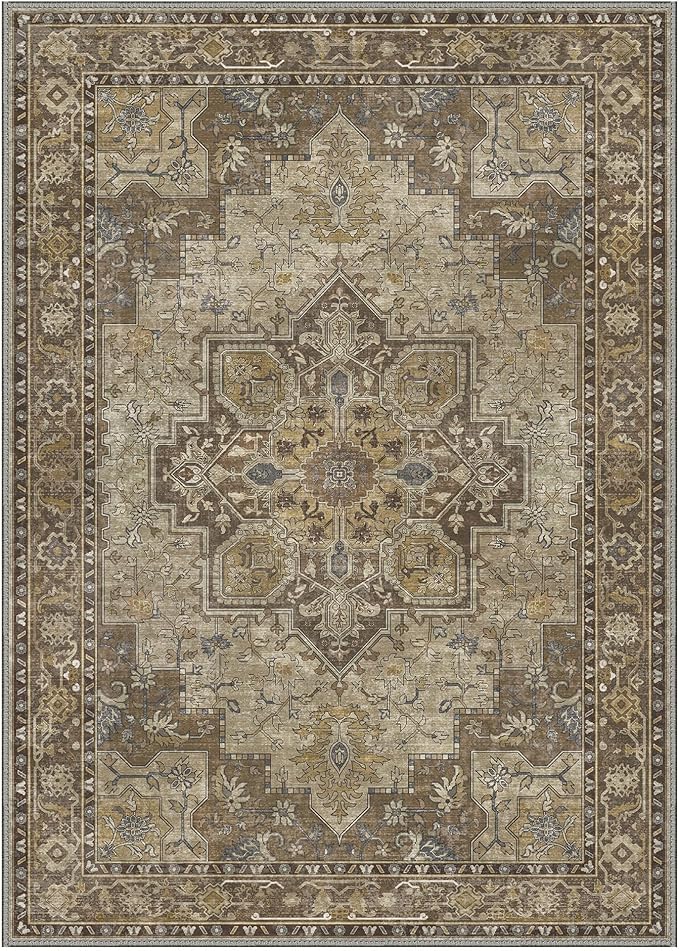 GENIMO 8x10 Area Rugs for Living Room, Machine Washable Non Slip Vintage Rugs - Image 8
