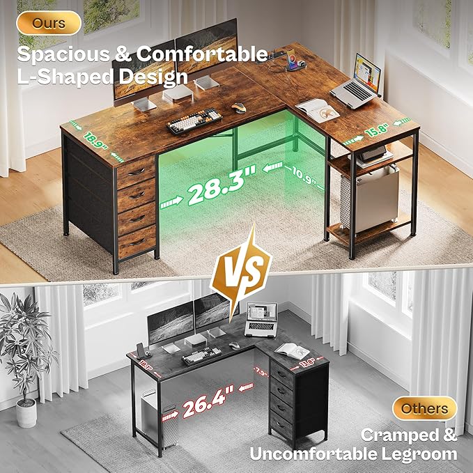 Huuger 55 Inch L Shaped Desk - Image 4