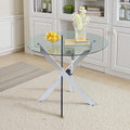 Dining Table for 4 Modern Round Dining Table 35.43" Kitchen & Dining Room Tables by LynginsCreativeLife