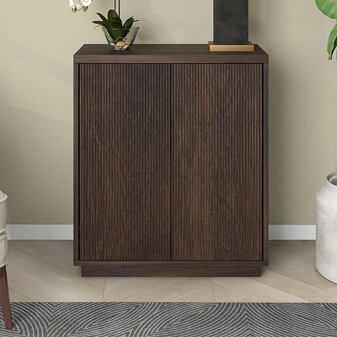 Henn&Hart 28" Wide Rectangular Accent Cabinet in Brown, - Image 2