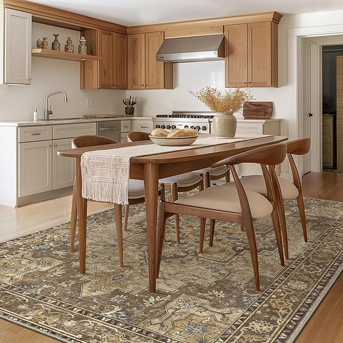 GENIMO 10x14 Area Rugs for Living Room, Machine Washable Non Slip Vintage Rugs - Image 2
