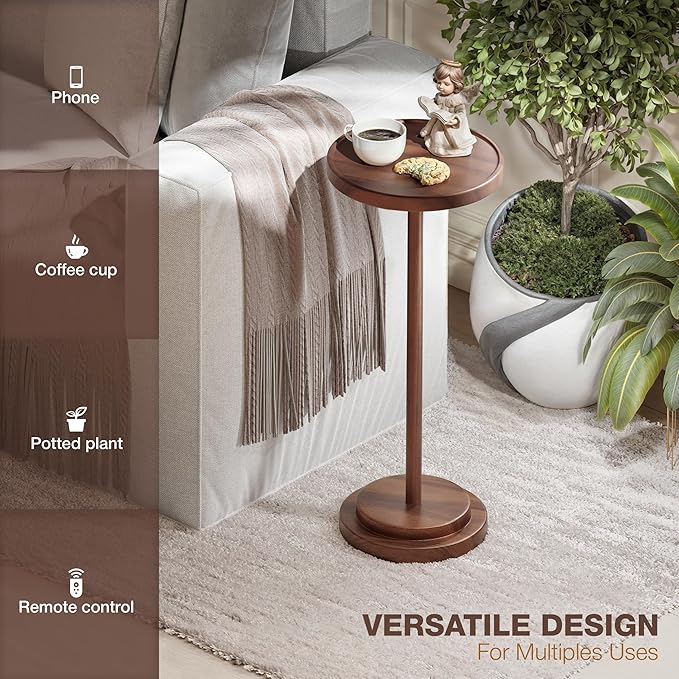 BLUEWEST Drink Table, 24.4" Tall Compact Side Table - Image 6
