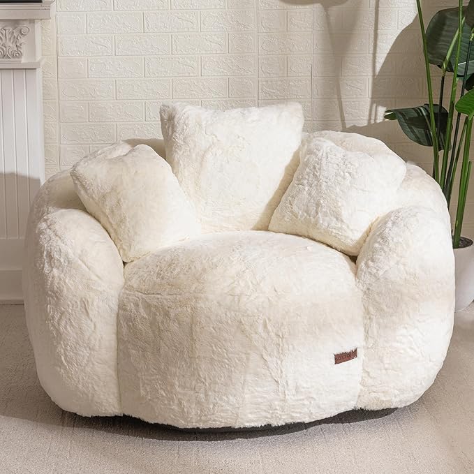 MAXYOYO Bean Bag Chair with 3 Pillows, Oversized Floral Shaped Bean Bag Sofa by MAXYOYO
