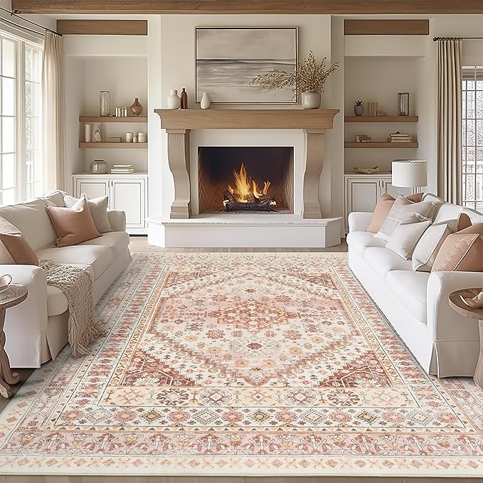 zesthome 8x10 Area Rugs for Living Room, Non-Slip Backing Washable Rugs by Zesthome