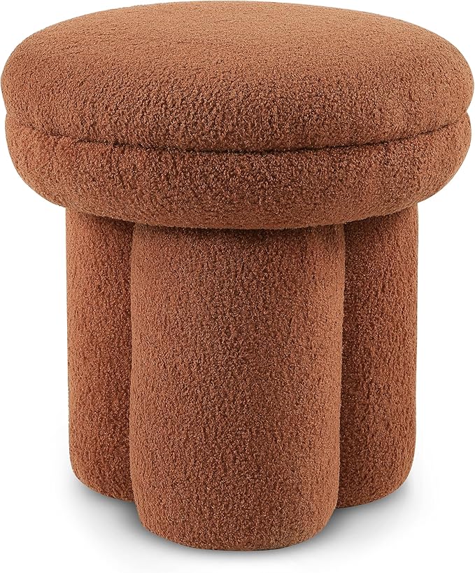 Furniture of America Rami Modern 18-inch Mushroom-Shape Upholstered Ottoman - Image 5