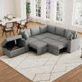 84.7" Symmetrical Convertible Sleeper Sectional Sofa Couch Bed by Unknown
