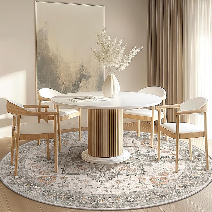 GENIMO 3FT Round Area Rugs for Living Room, Circle Rugs Machine Washable Low - Image 8