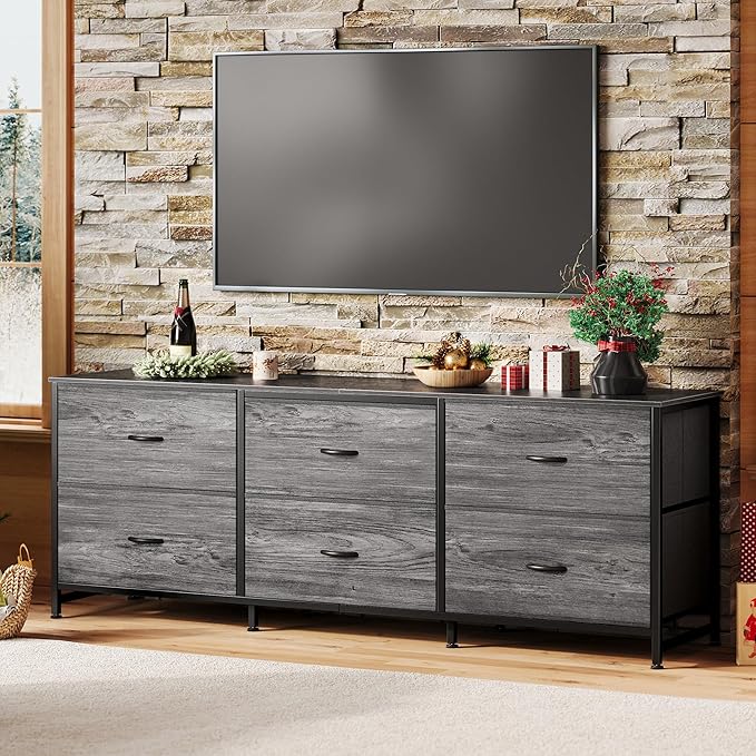 Huuger 63 Inch Long Dresser for Bedroom, Wide TV Stand for 55, 70 Inch TV - Image 9