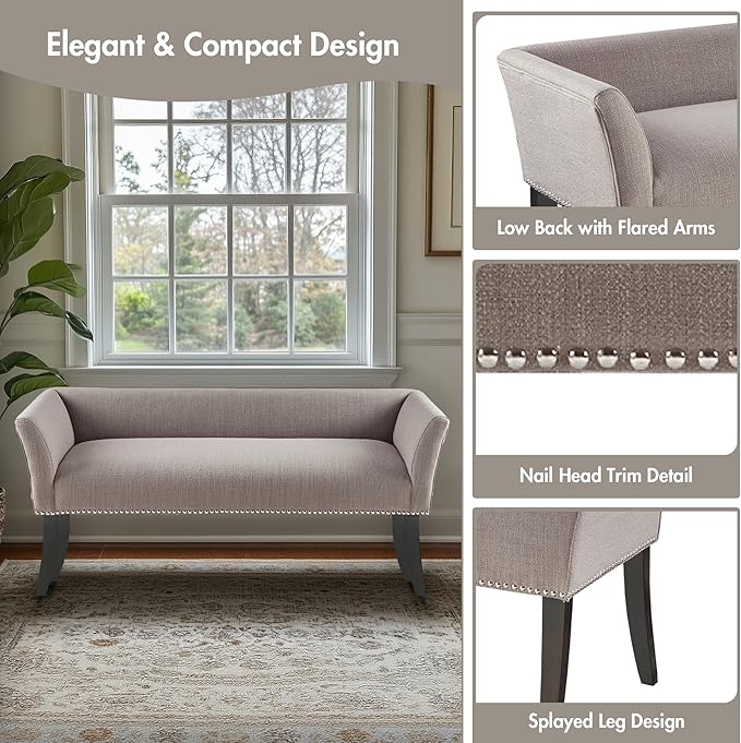 Madison Park Accent Bench, Upholstered - Image 4