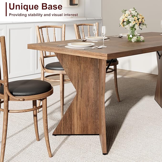 GarveeHome Dining Room Table 6, 71 Inch Rectangular Kitchen Table Dining Room - Image 7
