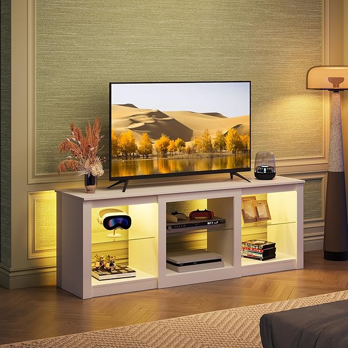 WLIVE LED TV Stand for 65 Inch TV, Modern Entertainment Center - Image 8