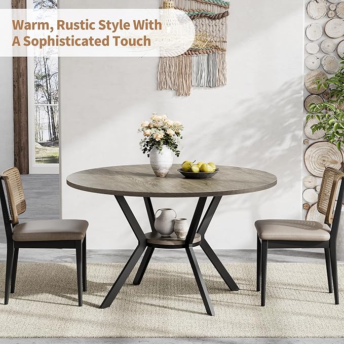Round Dinner Table for 4, 42 Inch Kitchen & Dining Room Table - Image 7