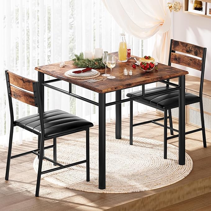 IRONCK Dining Table Set for 2, Small Kitchen Table - Image 4