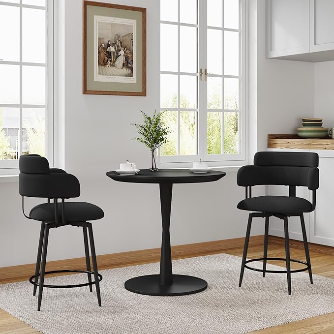 Swivel Bar Stools Set of 2, Counter Height Bar Stools - Image 8