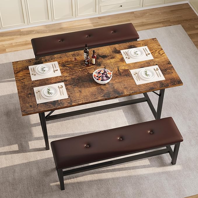 GarveeHome Dining Table Set for 4-6, Kitchen Table Set for Apartment, Small - Image 2