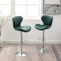 Roundhill Furniture Ellston Velvet Adjustable Swivel Barstools in Green by RoundhillFurniture