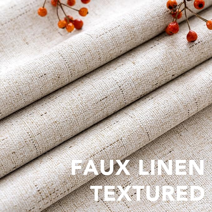 H.VERSAILTEX Linen Blackout Curtain Durable Thick Textured Linen Look 100% - Image 5