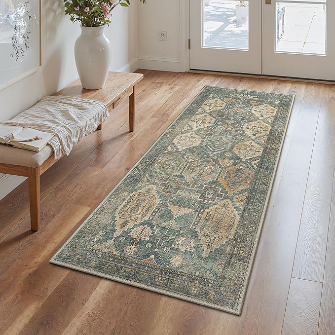 GENIMO 2x5 Runner Rugs for Hallway, Machine Washable Non Slip Vintage Rugs by GENIMO