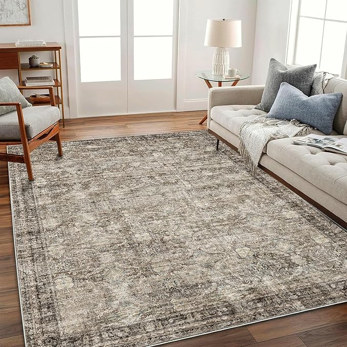 Area Rug 5'x7' Washable Rug Vintage Traditional Floor Cover Thin Retro Kitchen - Image 2