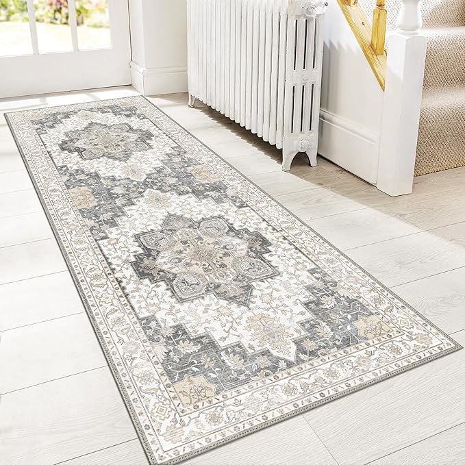 GENIMO 2x12 Runner Rugs for Hallway, Machine Washable Non Slip Vintage Rugs by GENIMO