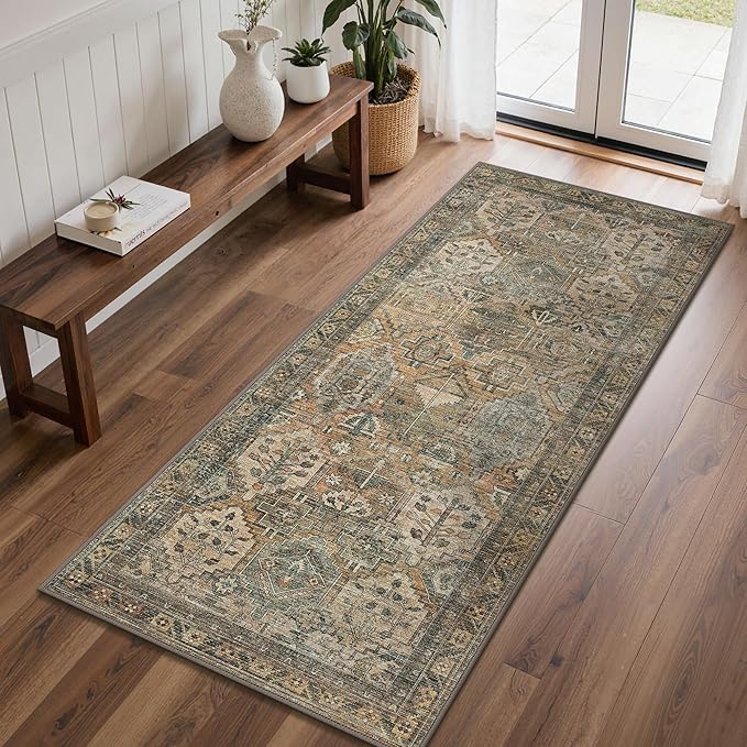 GENIMO 2x8 Runner Rugs for Hallway, Machine Washable Non Slip Vintage Rugs - Image 3