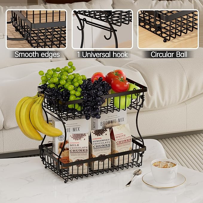 Fruit Basket, 2-Tier Fruit Bowl - Image 6