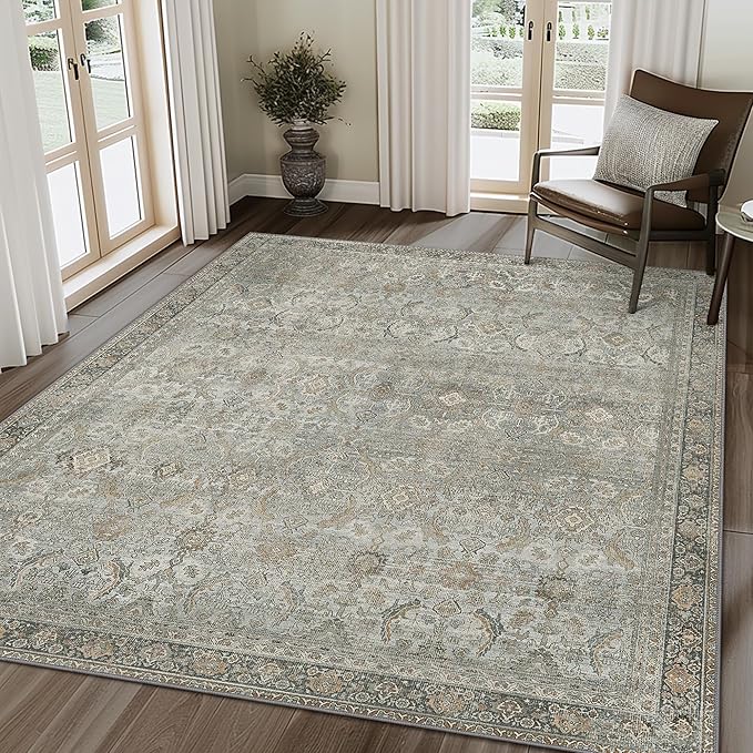 8X10 Area Rugs Machine Washable Rugs by BESBLEE