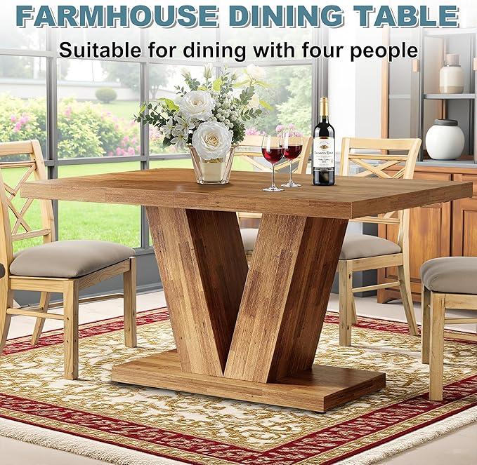 Dining Table for 4-6, Living Room, Walnut Brown - Image 7