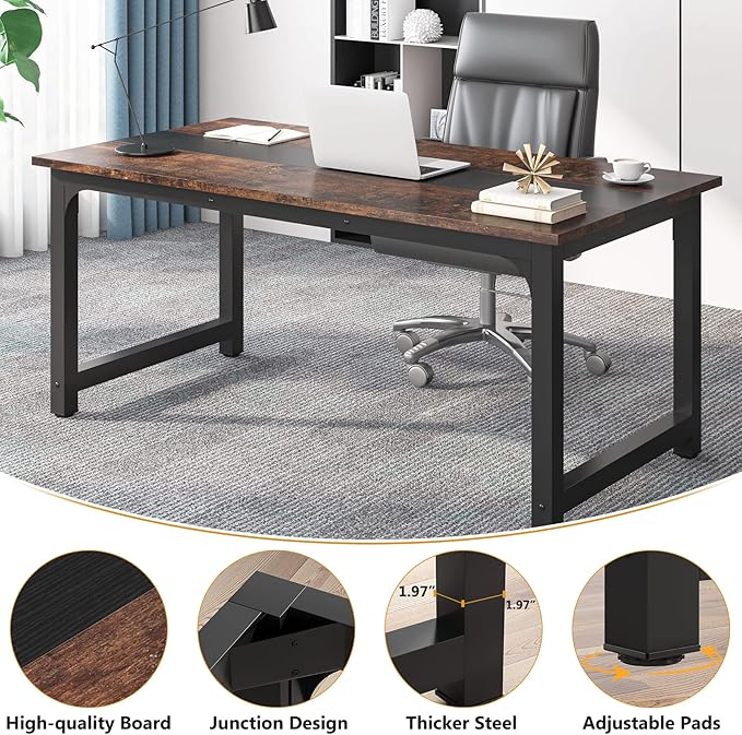 Tribesigns 63” Executive Desk, Large Office Computer Desk - Image 8