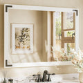 TETOTE 40 x 30 White Wood Framed Mirror by TETOTE