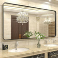 72x36 Black Bathroom Mirror for Wall, Matte Black Framed Bathroom Vanity Mirror by CHARMOR