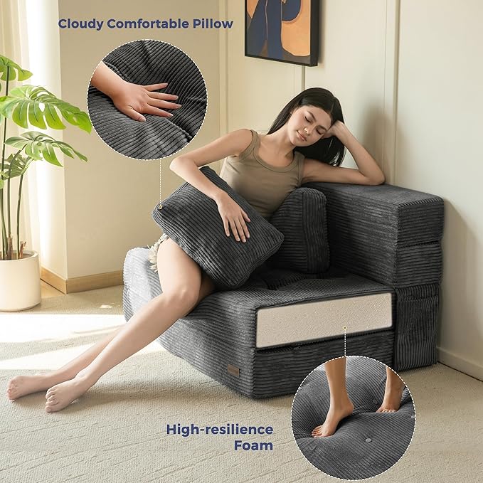MAXYOYO Convertible Sofa Bed, Fold Out Loveseat Sleeper Sofa - Image 6