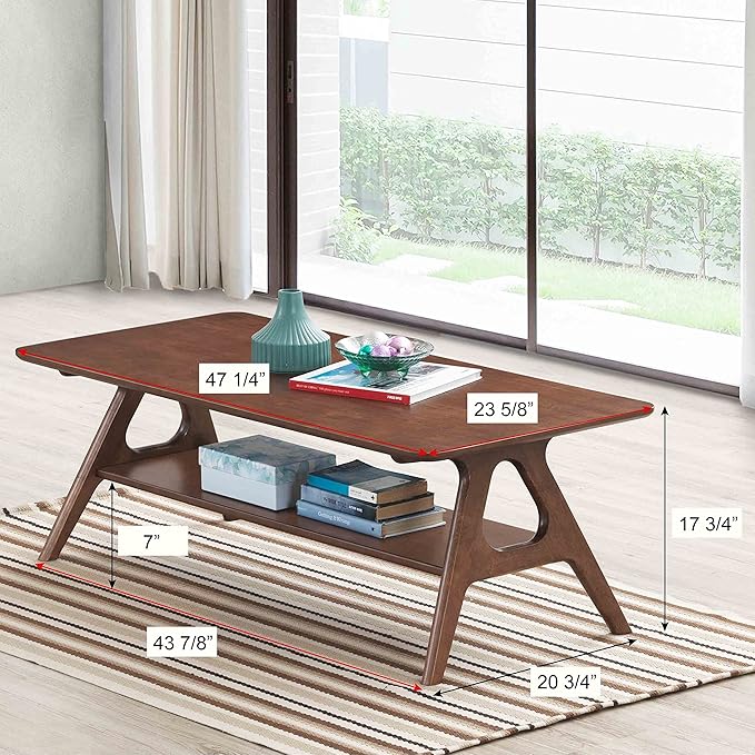 Arona Mid-Century Modern Wood Coffee Table - Image 2