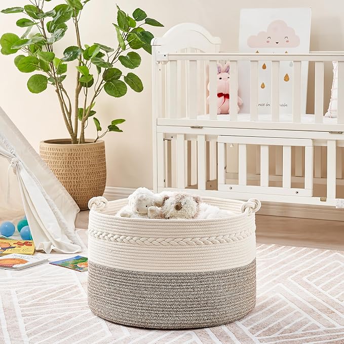 KAKAMAY Large Blanket Basket, Woven Baskets - Image 7